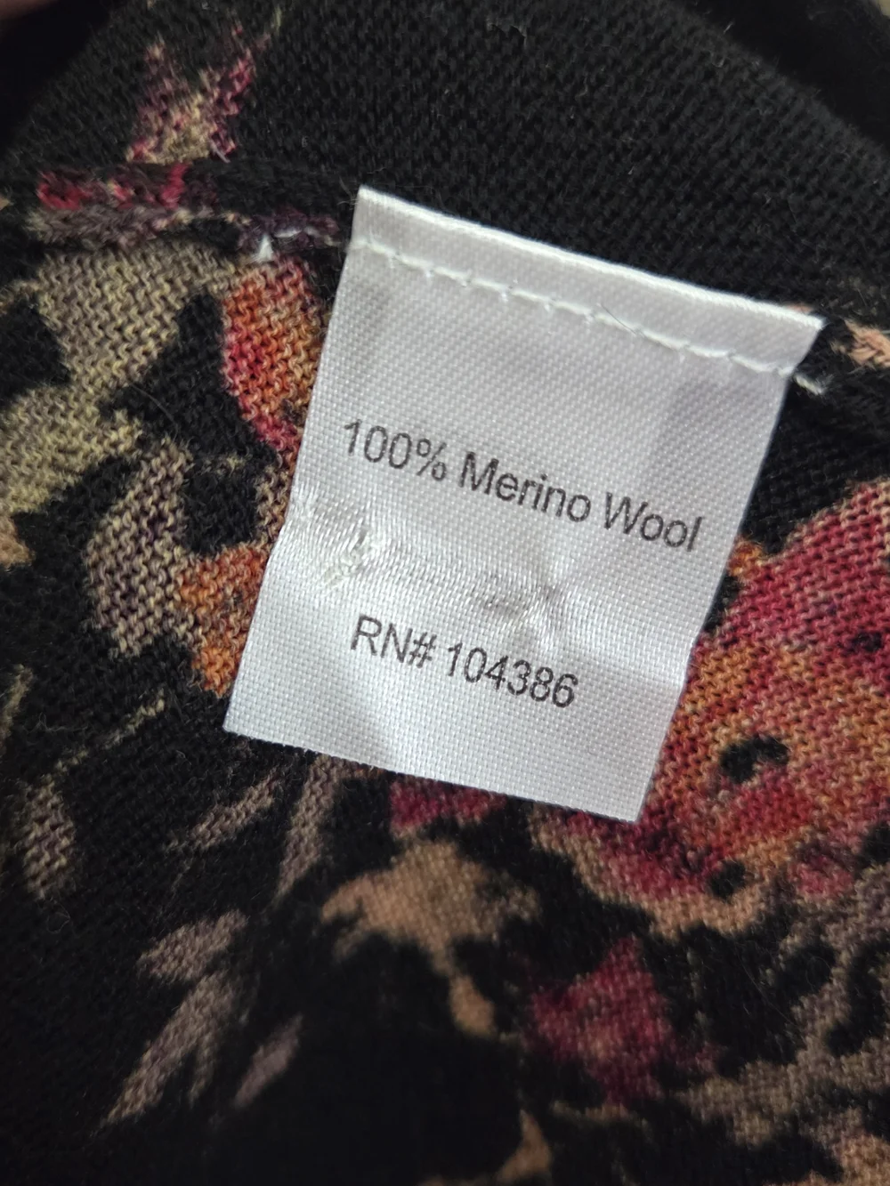 Garnet Hill Black Floral Button Cardigan with Beautiful Floral Print - Picture 4 of 6